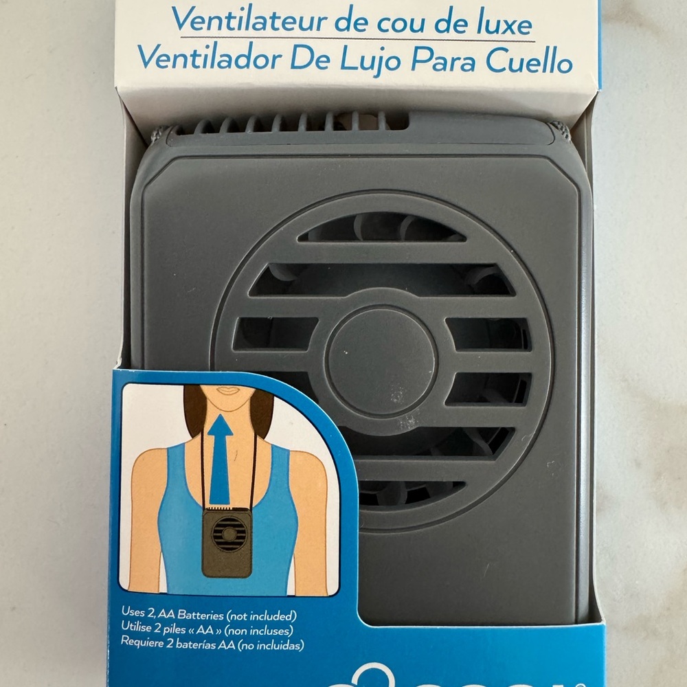 O2COOL Grey Neck Fan